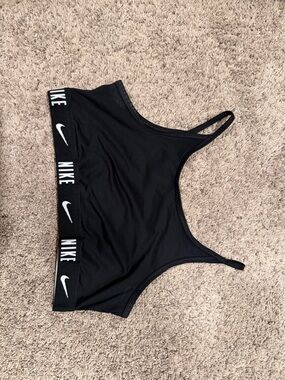 Nike Black Logo-Trim Sports Bra